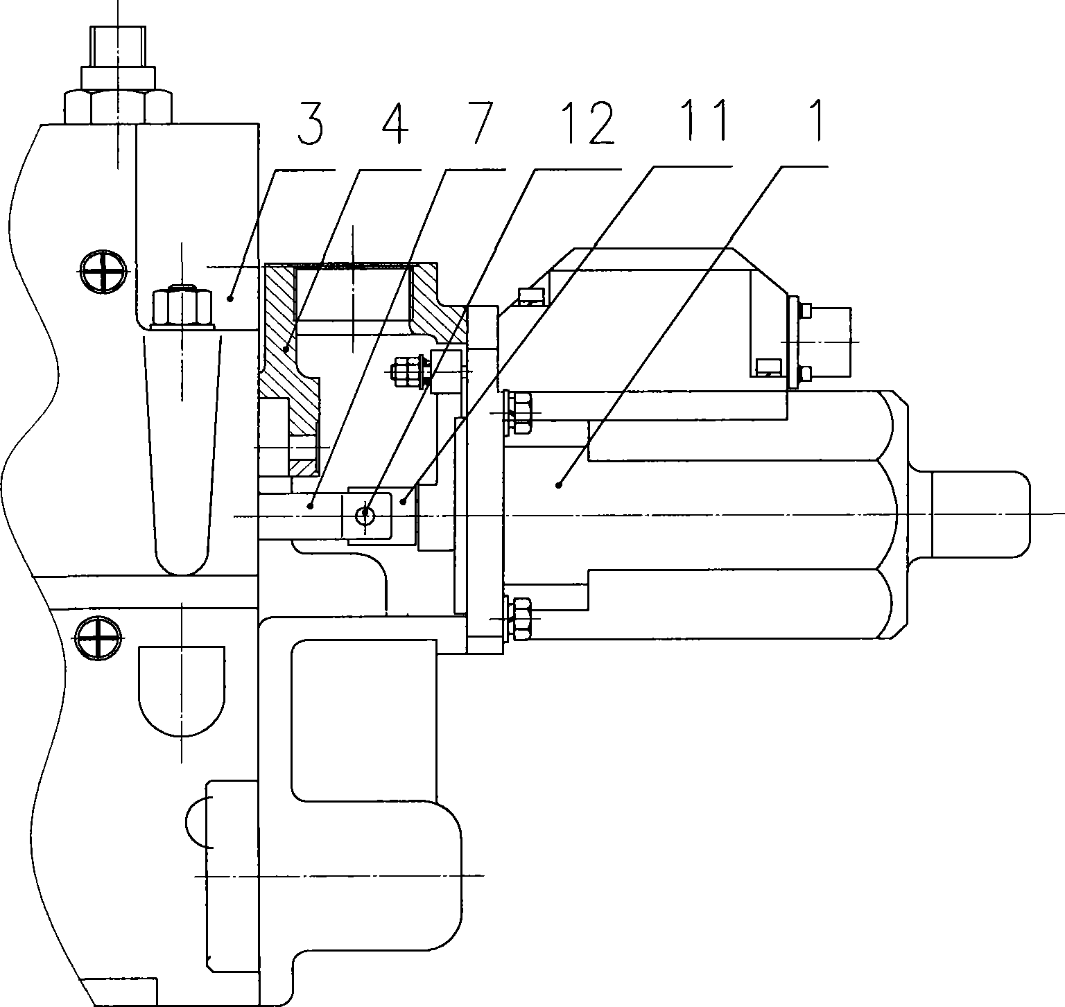 Connection structure for actuator and fuel injection pump of diesel engine