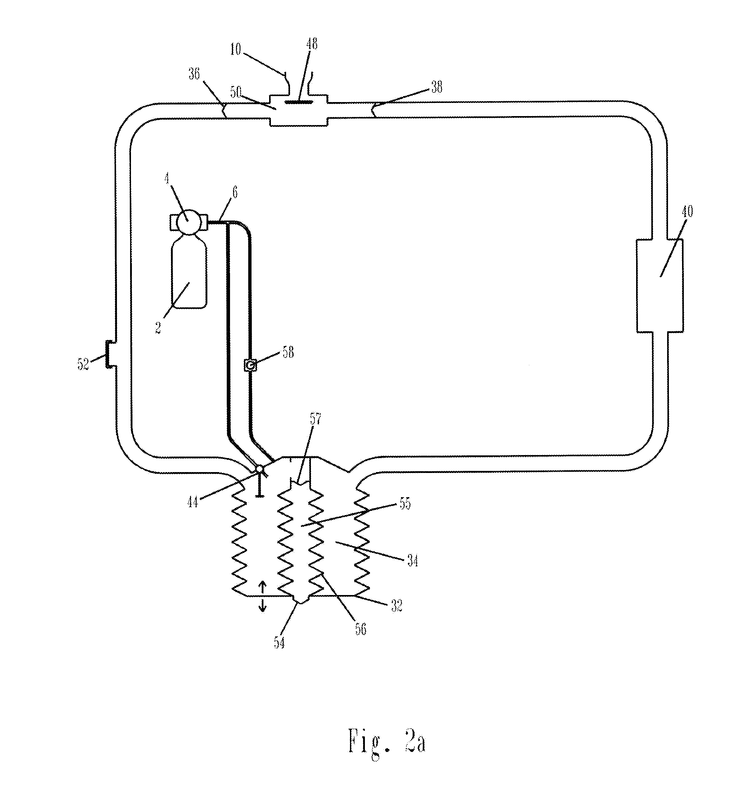 Gas assisted re-breathing device