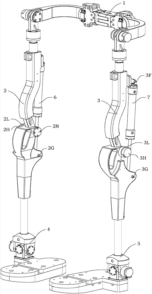 Thigh and shank device with knee joint parameter measurement suitable for exoskeleton auxiliary supporting robot