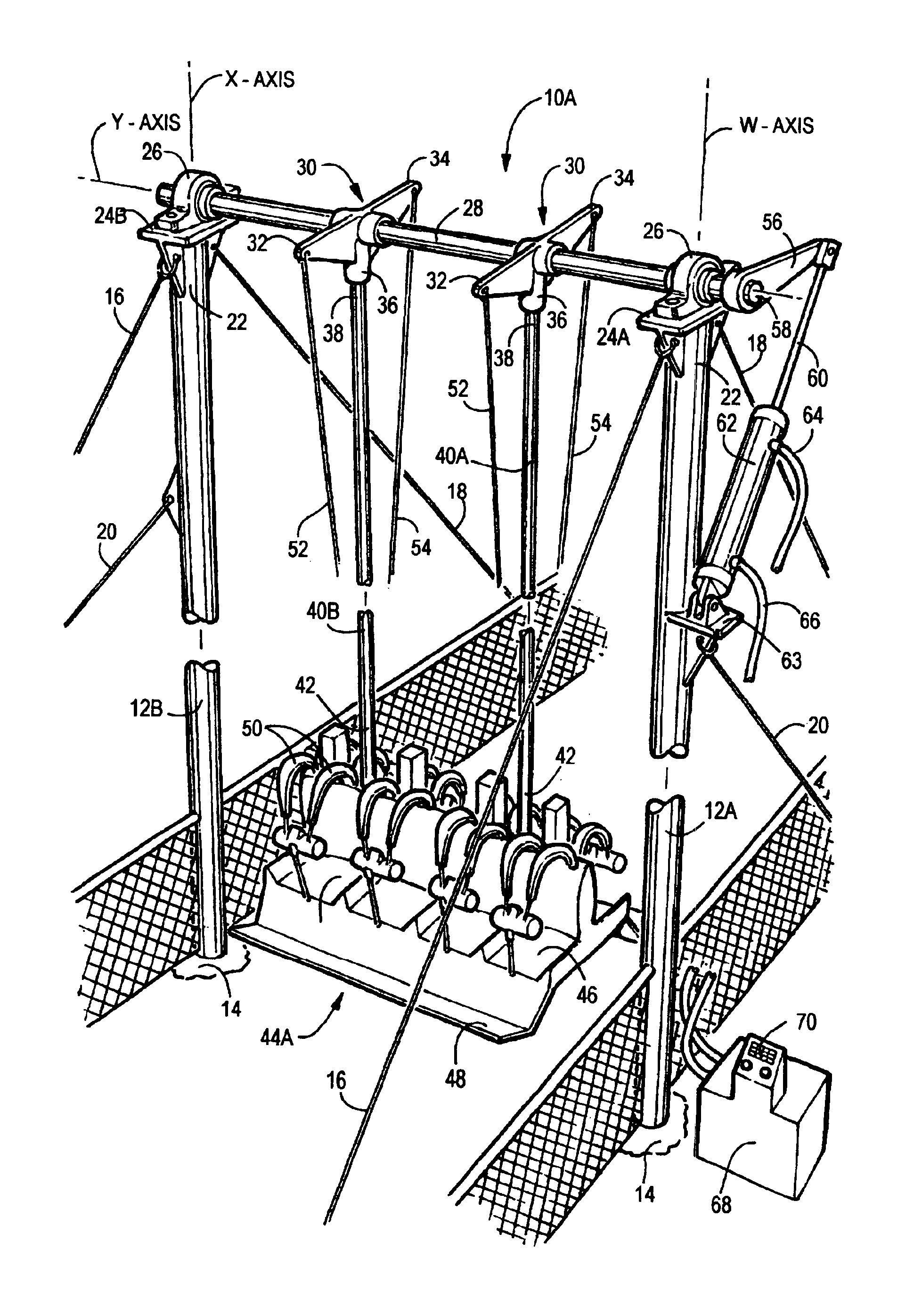 Pneumatically actuated swing ride