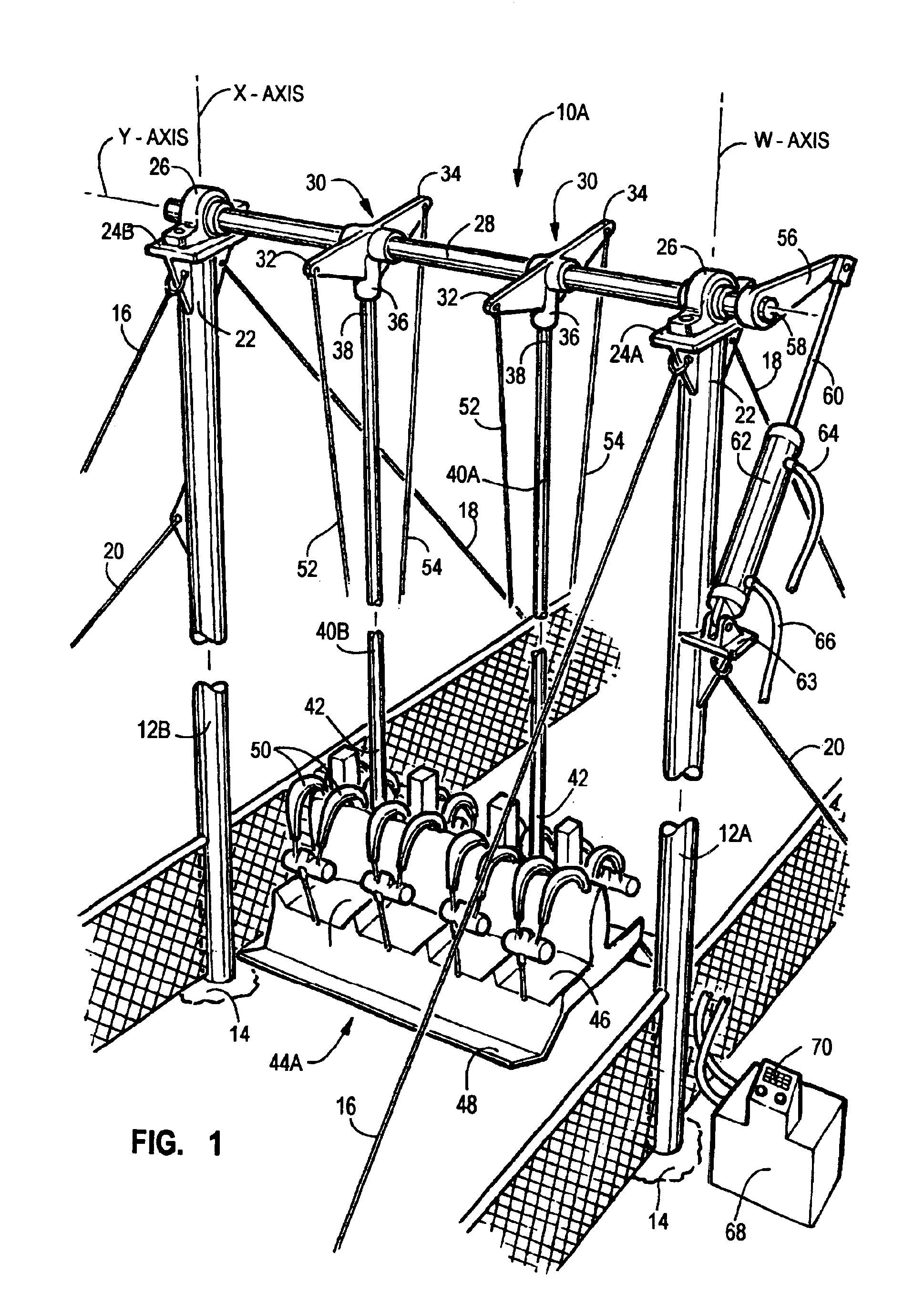 Pneumatically actuated swing ride