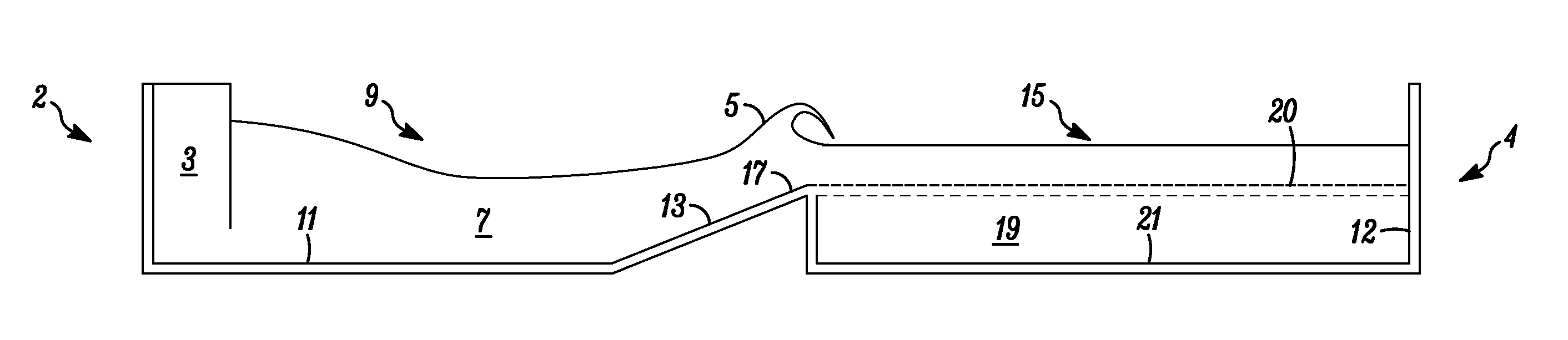 Method and apparatus for dampening waves in a wave pool