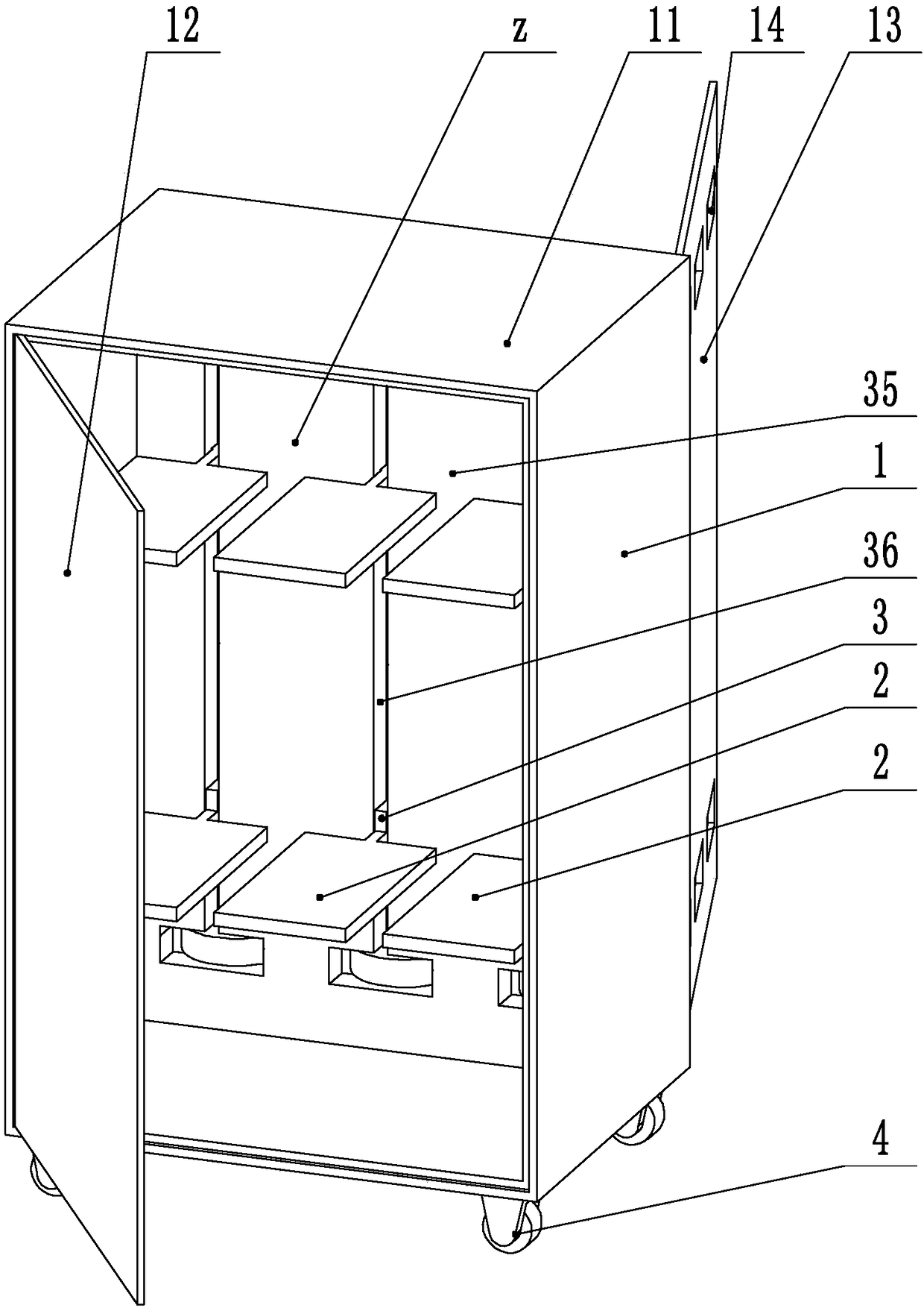 Middle school biological specimen storage cabinet