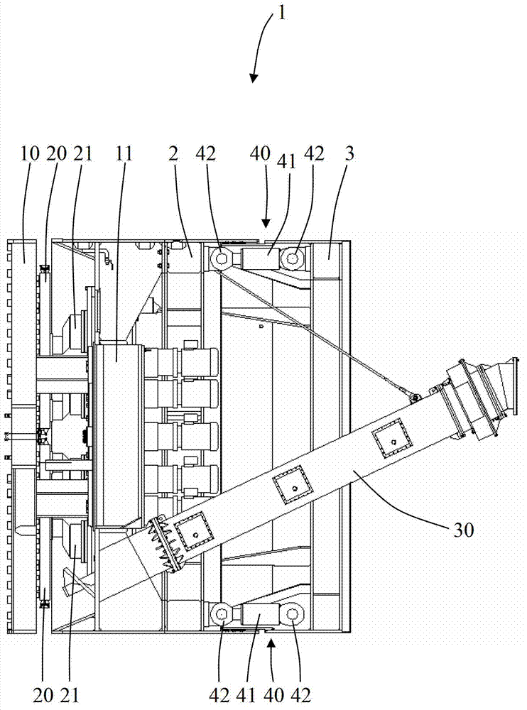 Rectangular heading machine with circular cutter disc and eccentric multiaxial cutter discs