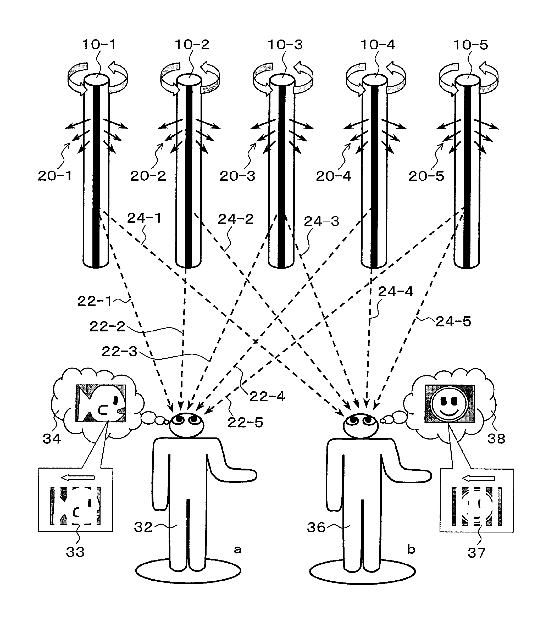 Three-dimensional information presentation device using slit viewing