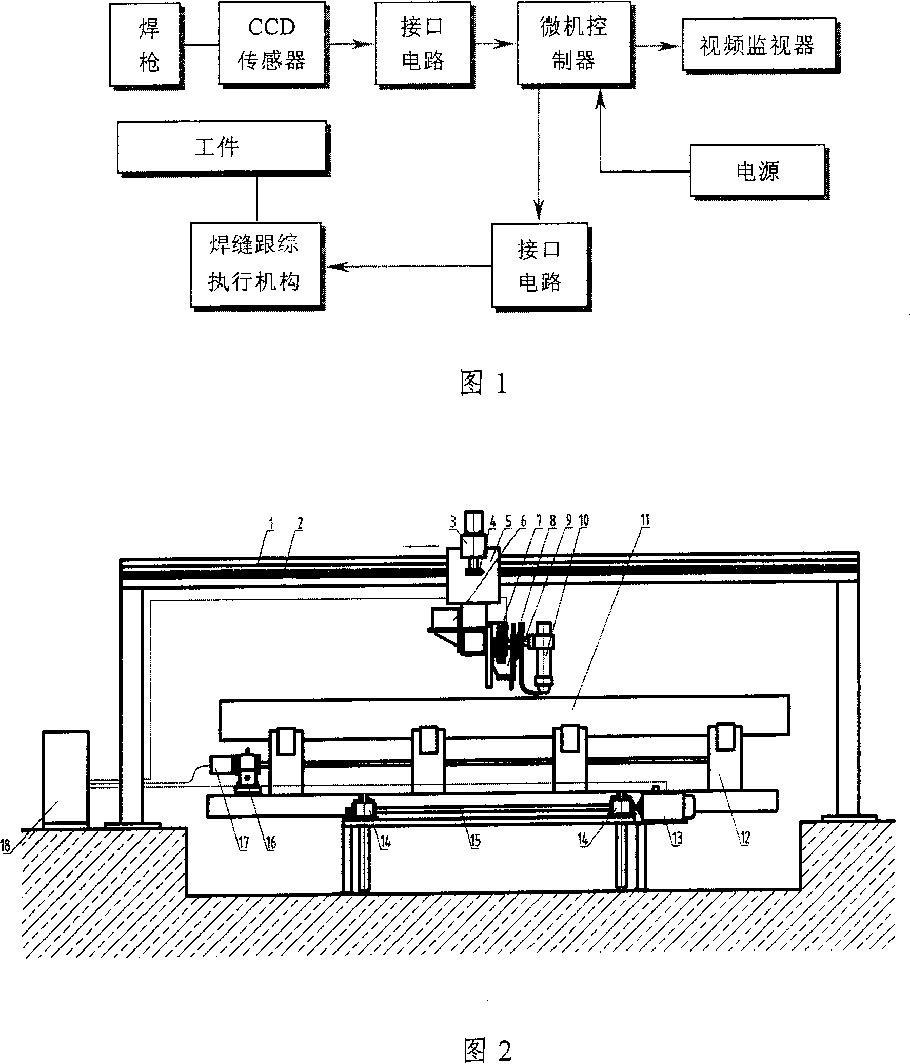 Automatic tracker of longitudinal seam welding for major diameter welding pipe