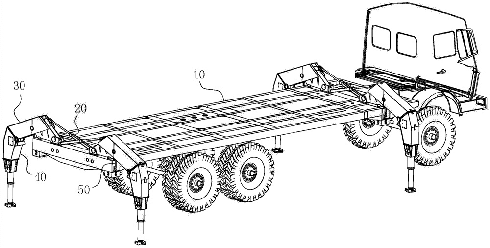 Top-mounted large-span platform automatic support mechanism