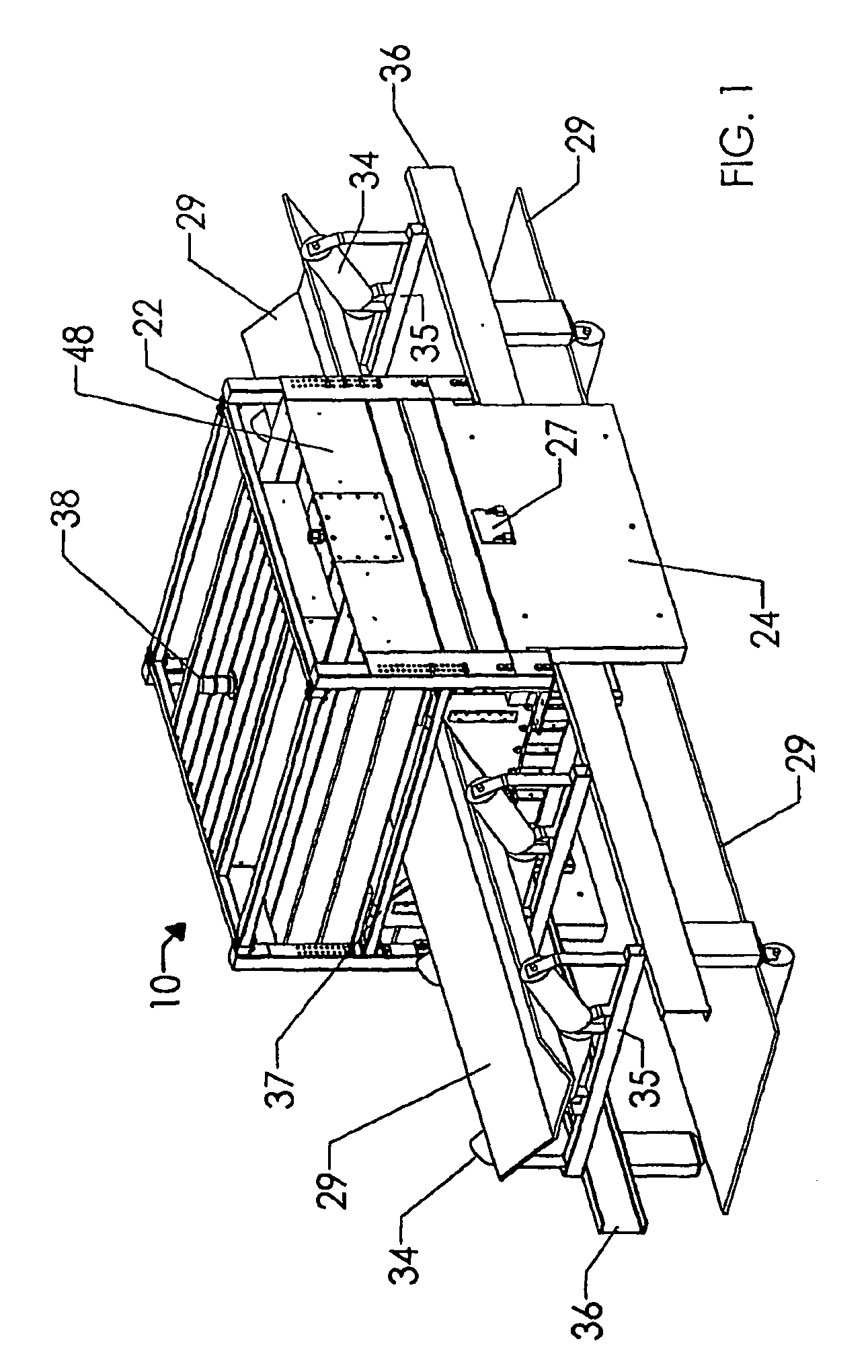 Bulk material analyzer assembly including structural beams containing radiation shielding material