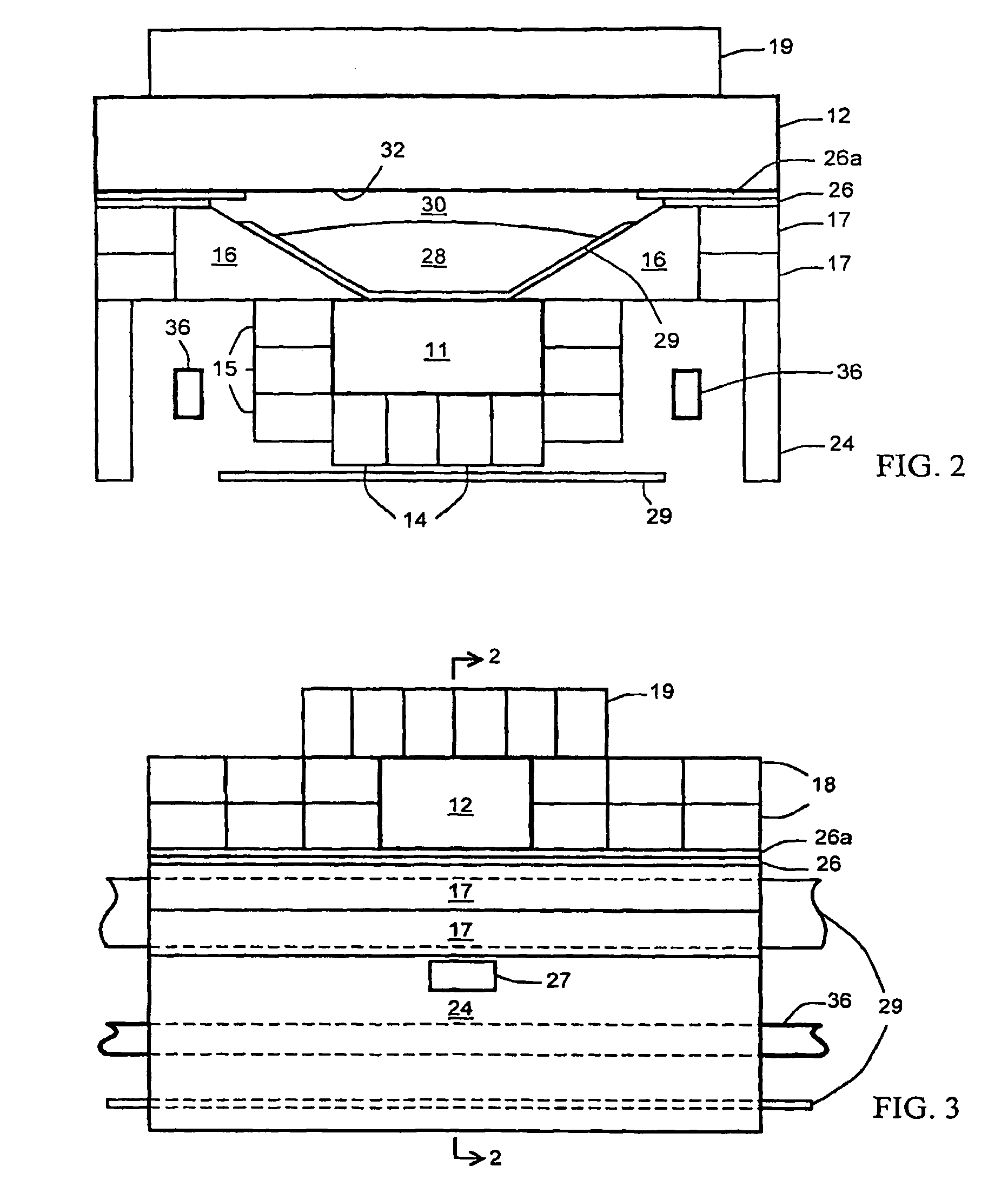 Bulk material analyzer assembly including structural beams containing radiation shielding material