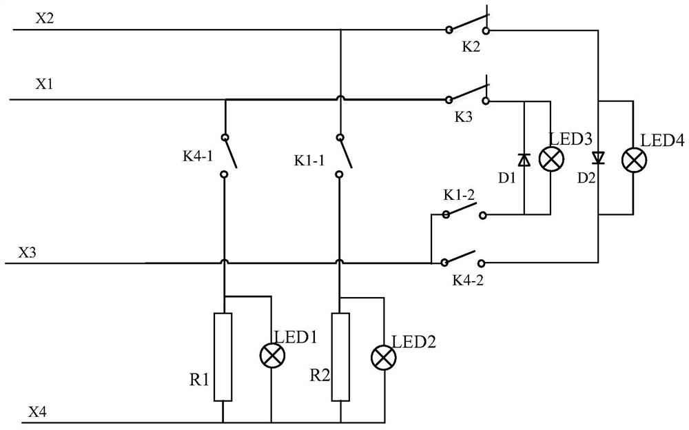 Simulation device and operation method of four-wire system direct current switch machine