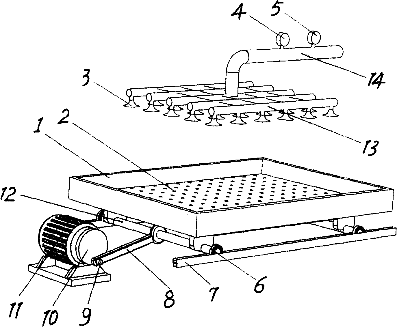 Controlled cooling heat treating process and its device for bainite ductile iron