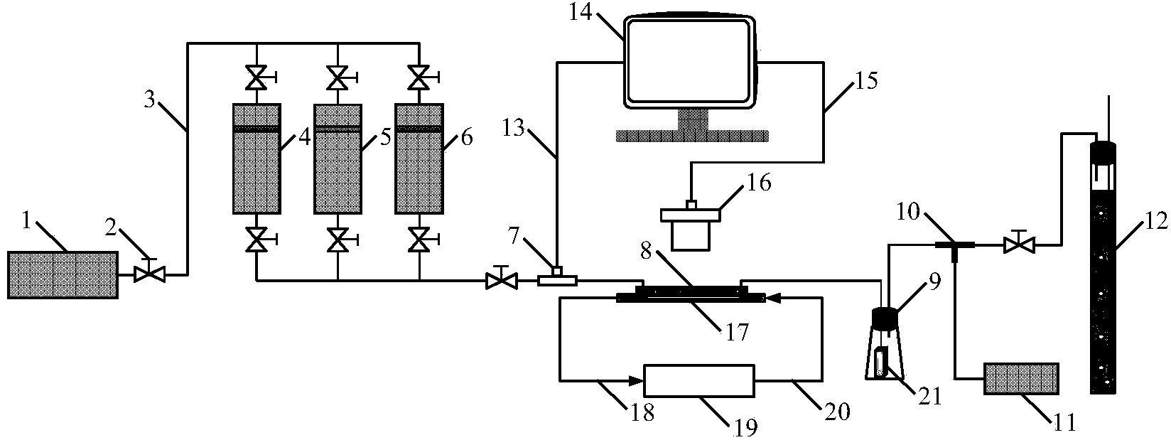 Pore-level simulation experimental apparatus for migration of pore-throat scale elastic microspheres in porous medium