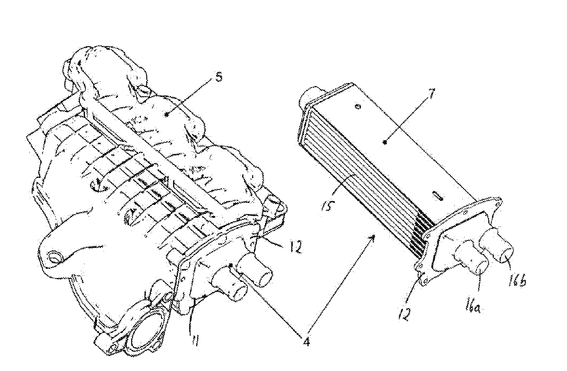 Arrangement of an intercooler in an intake pipe