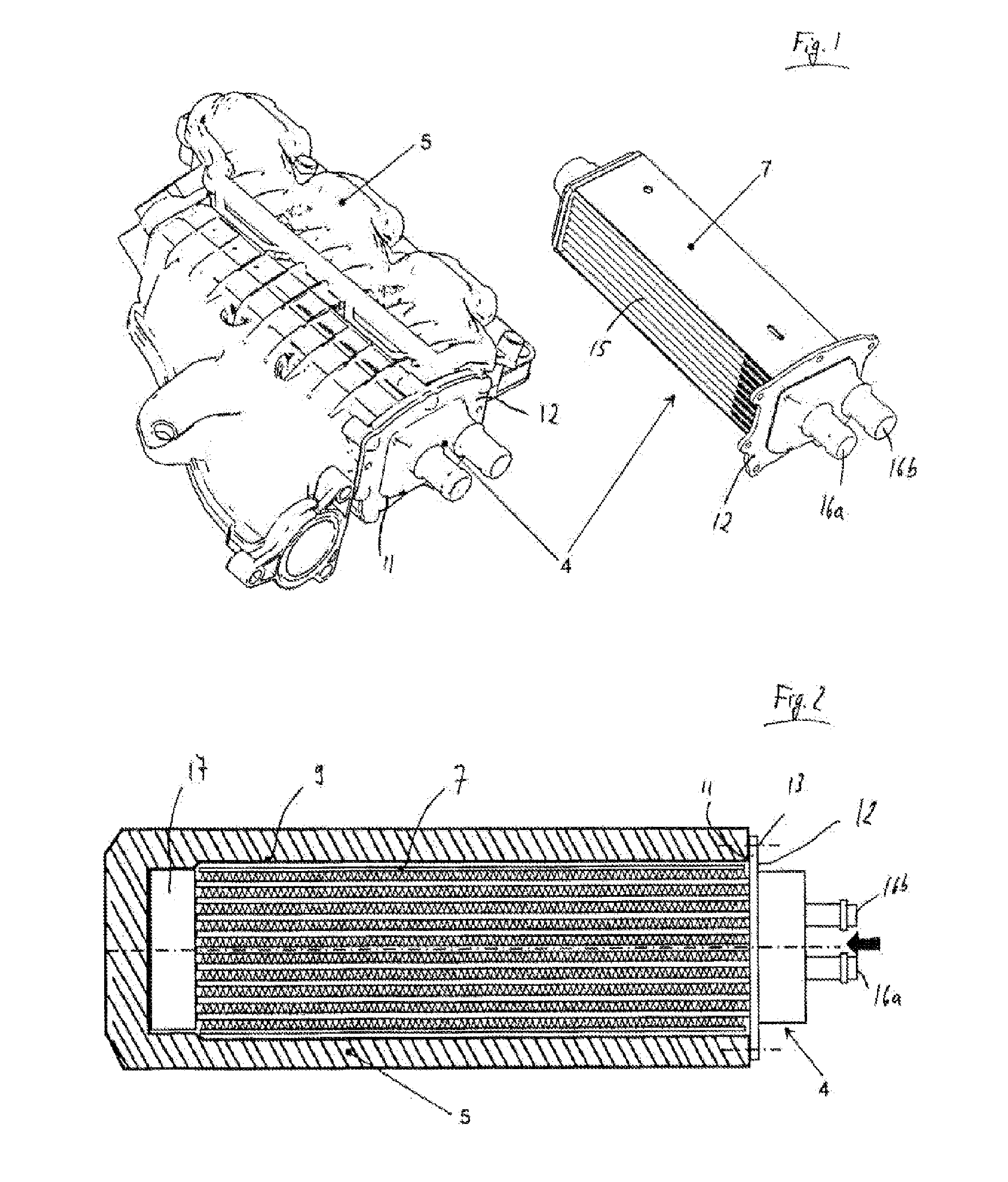 Arrangement of an intercooler in an intake pipe