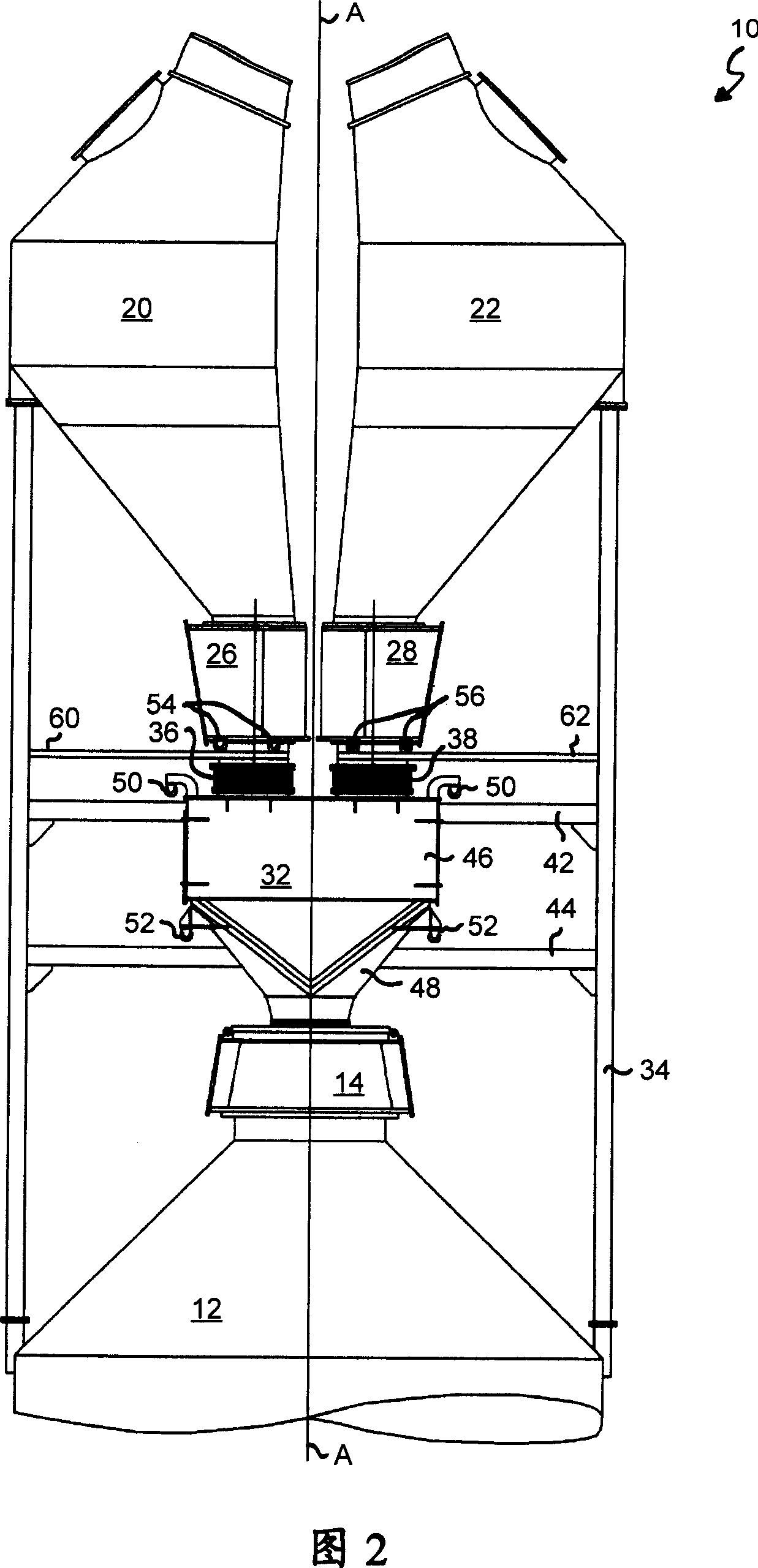 Three hopper charging installation for a shaft furnace