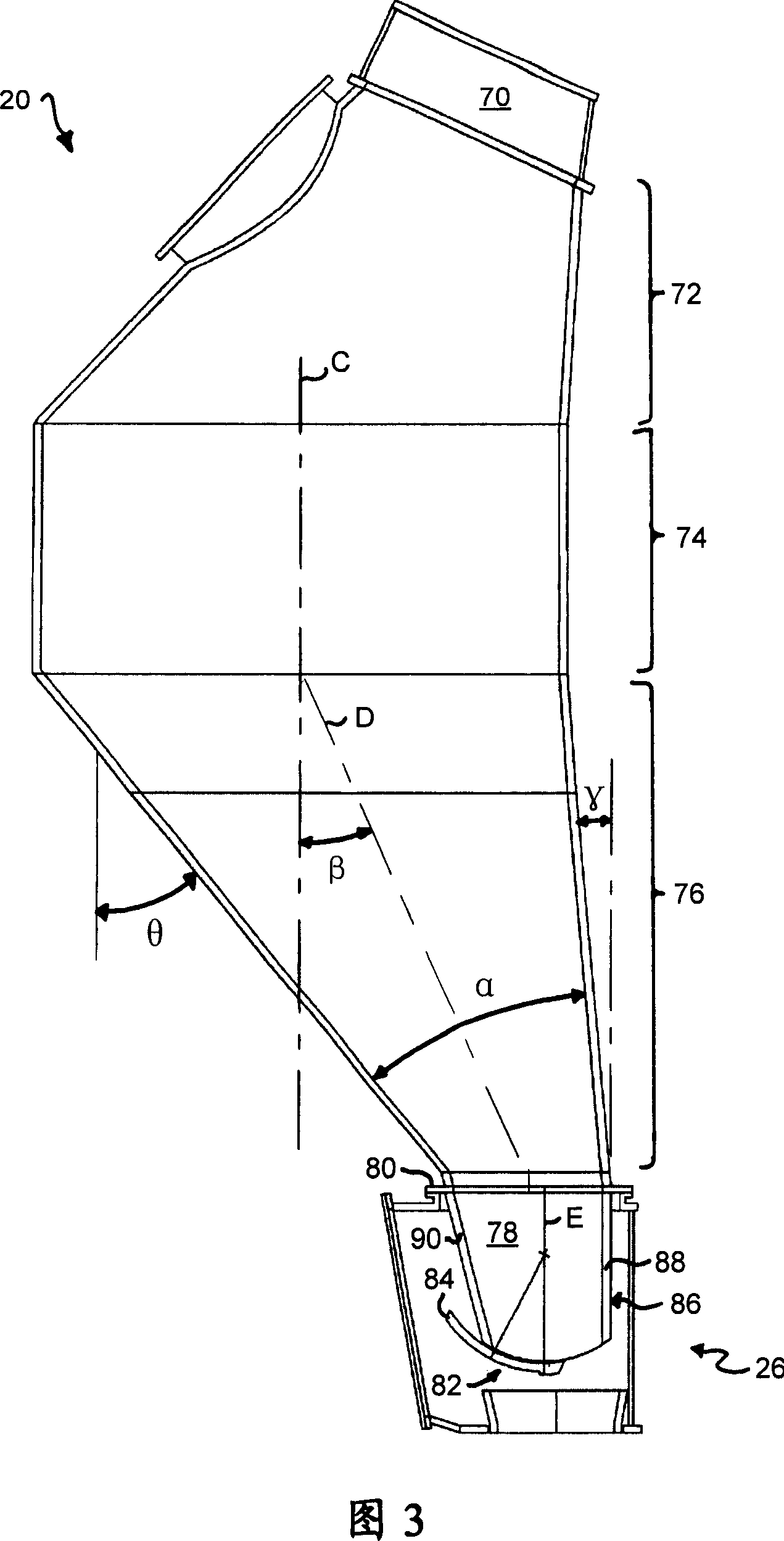 Three hopper charging installation for a shaft furnace