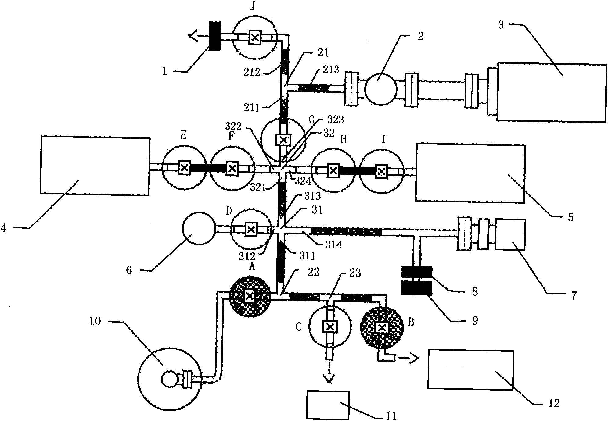 Rare gas determination system based on quadrupole mass spectrometer