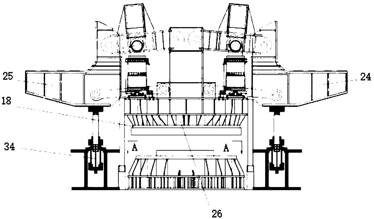 Jacking device and method for replacing steel ladle rotating disc bearing