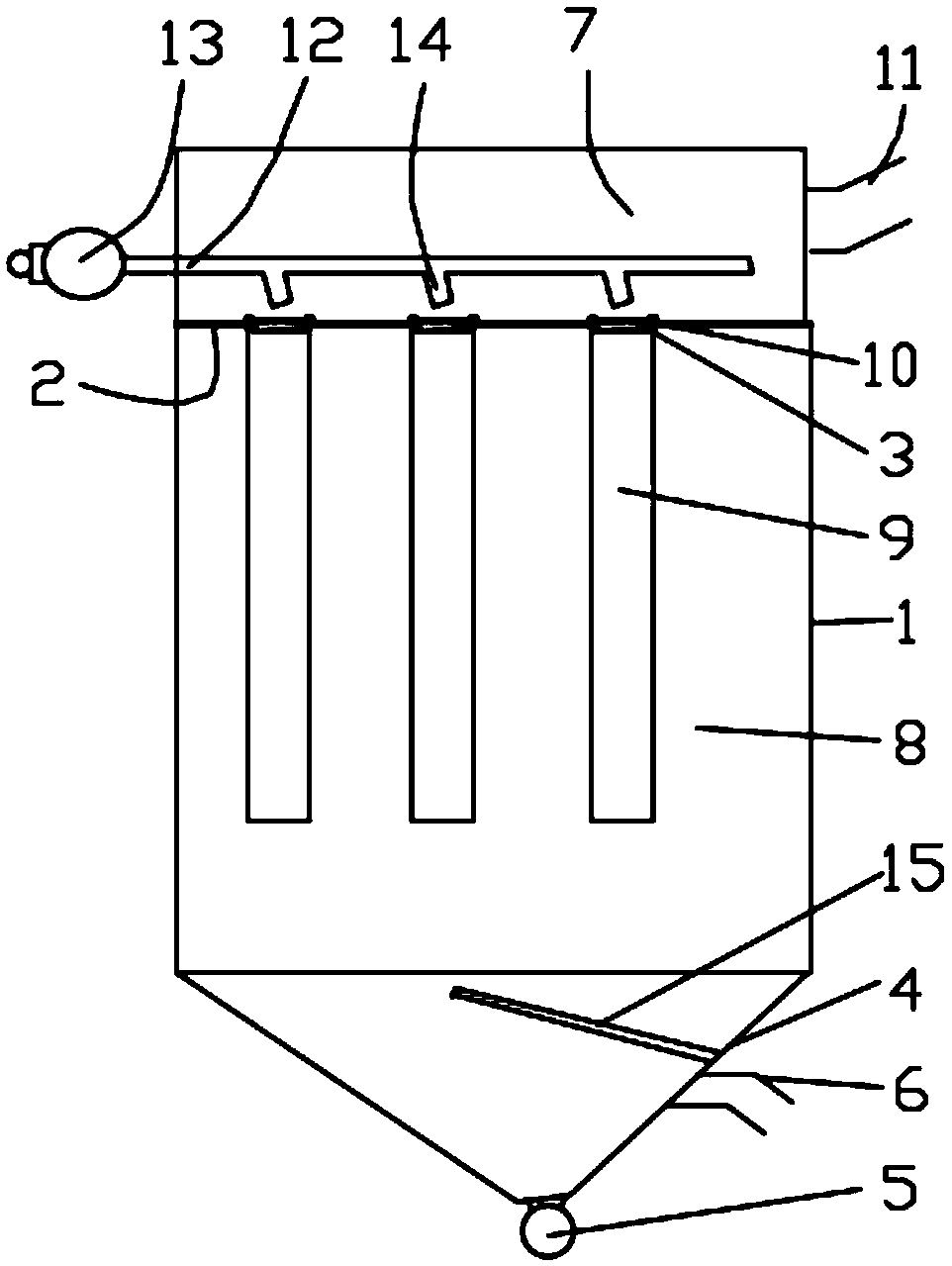 Pulse bag type dust collector with cloth bag joint protective sleeve