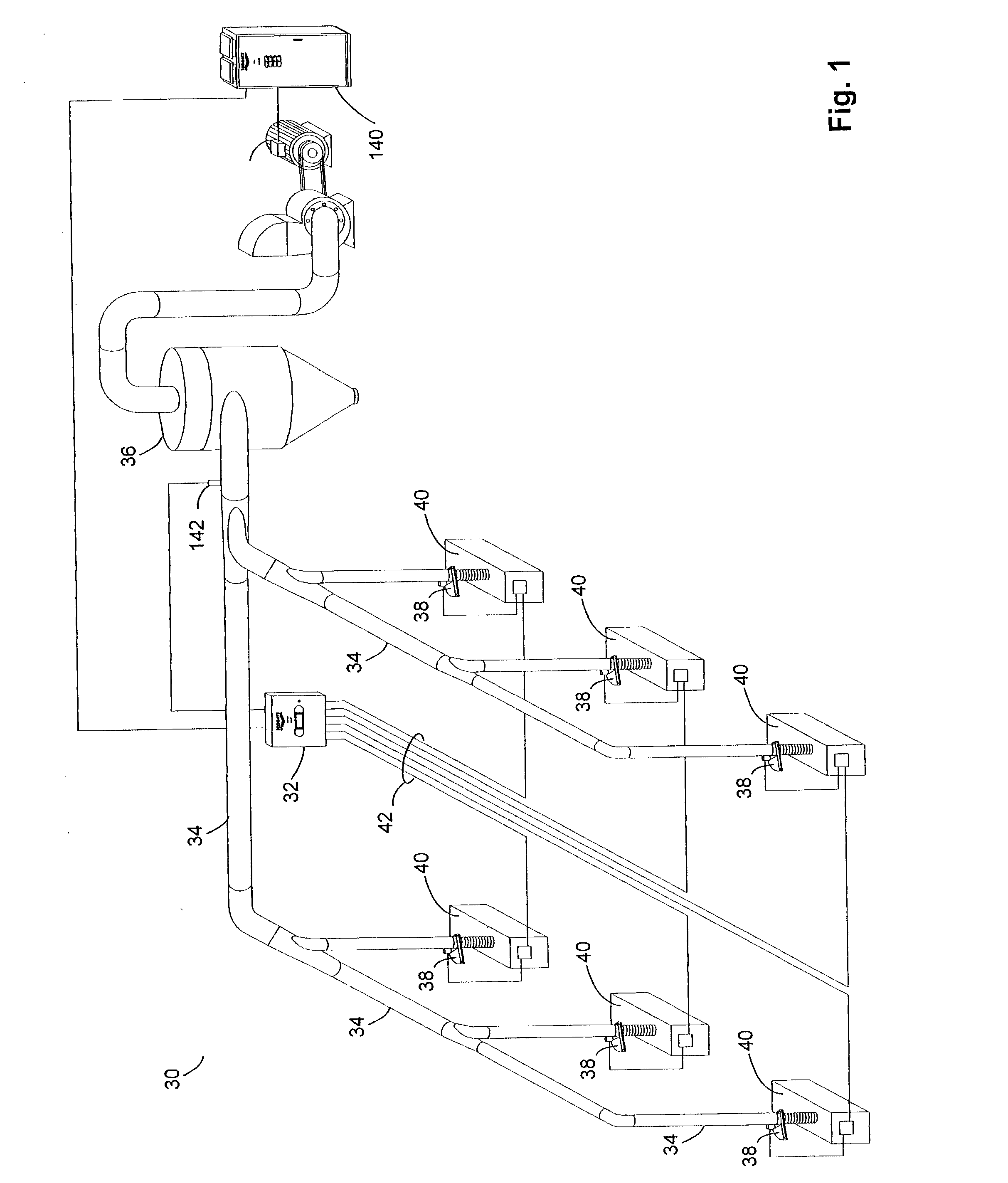 Energy saving vacuum system for particle, mist, and fume collection