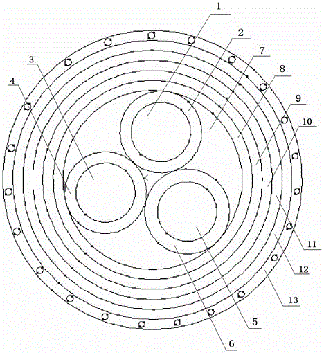 Anti-biting fiber compound wind energy cable