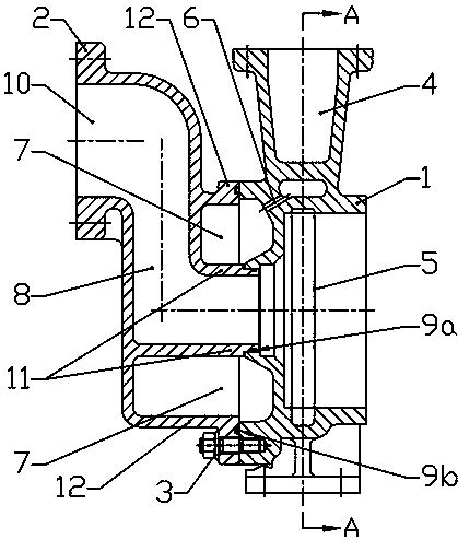 Pump body structure of self-priming pump with split liquid storage chamber and gas-liquid separating chamber