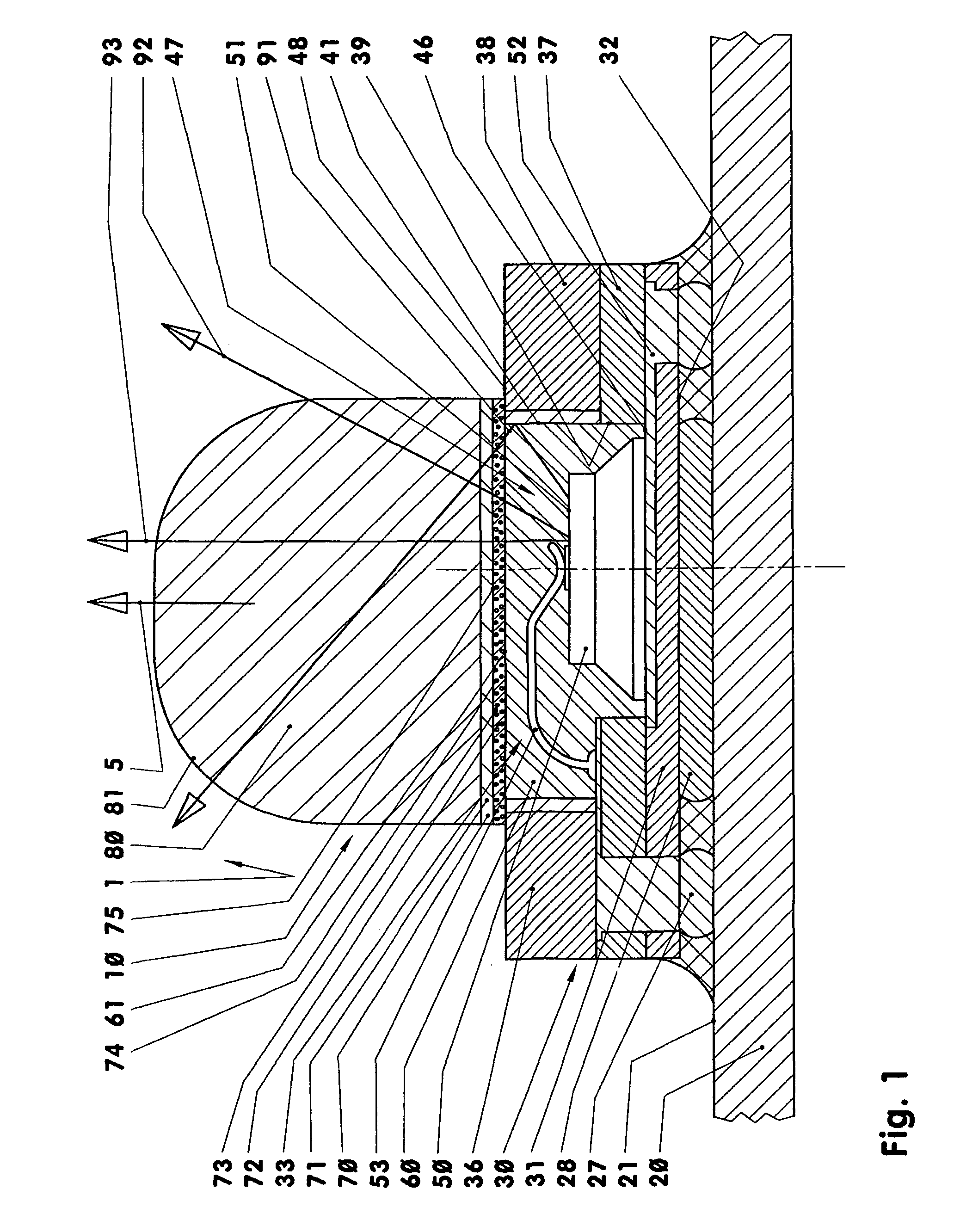 Light emitting semi-conductor diode (with high light output)