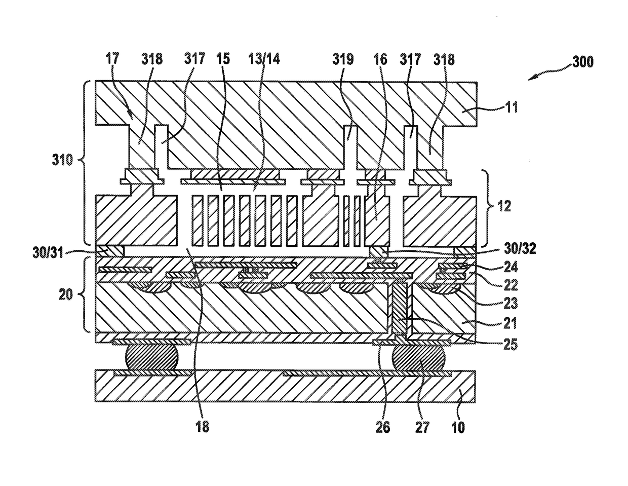 MEMS element including a stress decoupling structure and a component including such a MEMS element