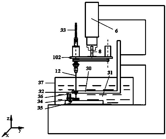 Self-inductive-internal flushing liquid electric spark processing method for metal with insulating ceramic coating