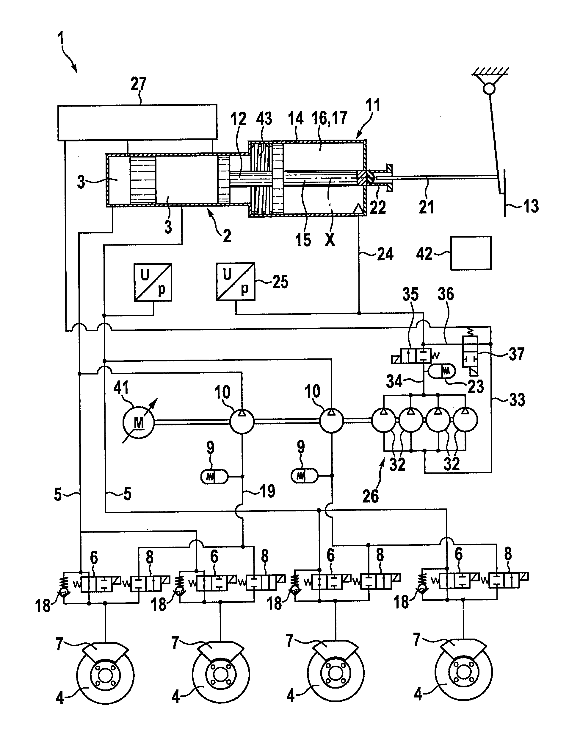 Power-assisted braking system for a vehicle and method for controlling the power-assisted braking system