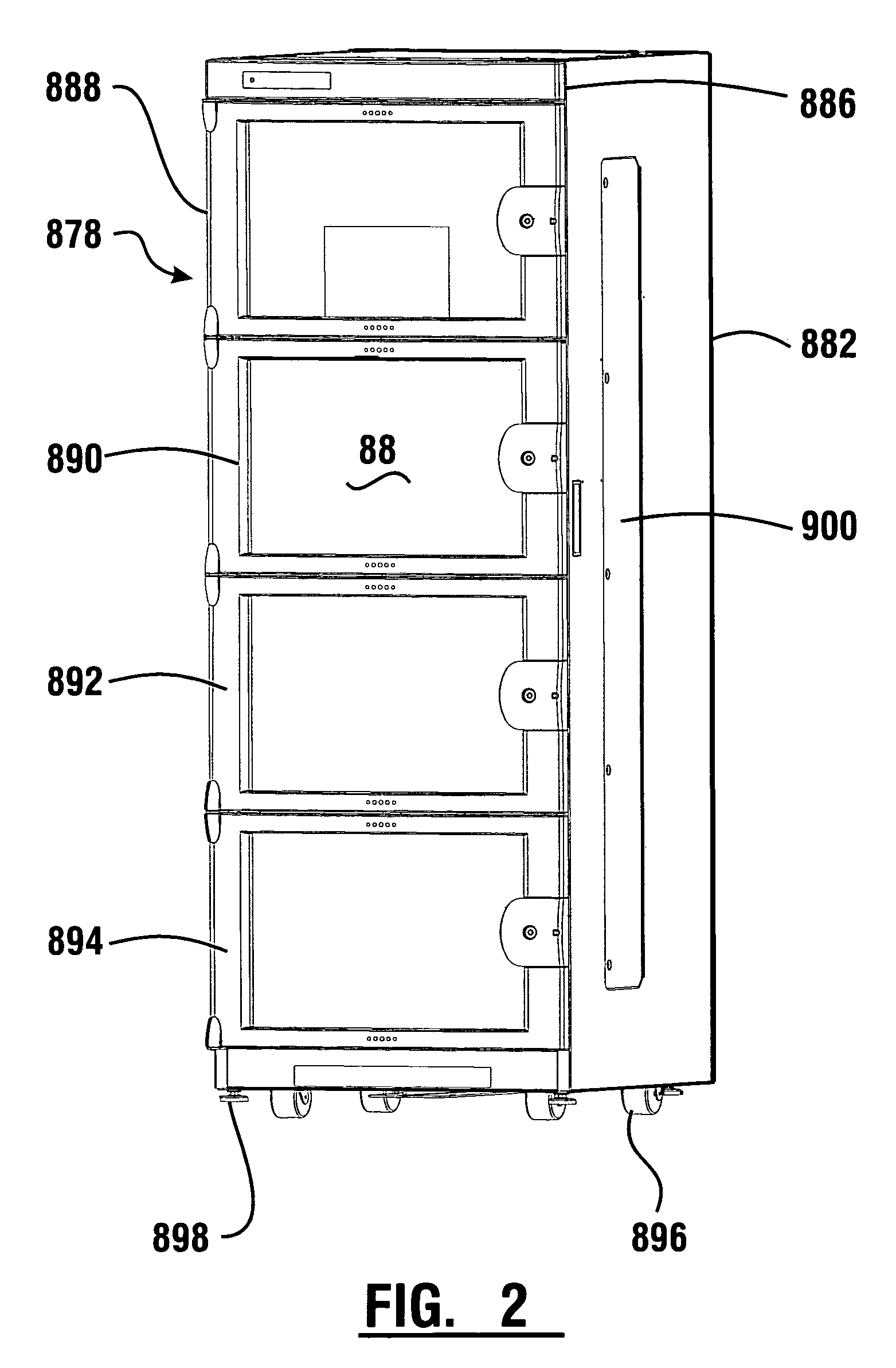 Medical item storage cabinet and method