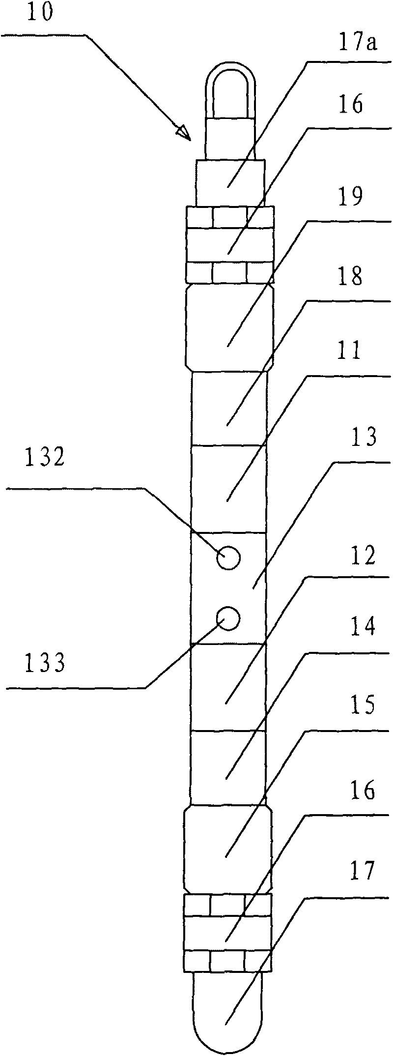 High-pressure clamped sealing gas injection tool being used for leak detection of tube column and having function of trip prevention