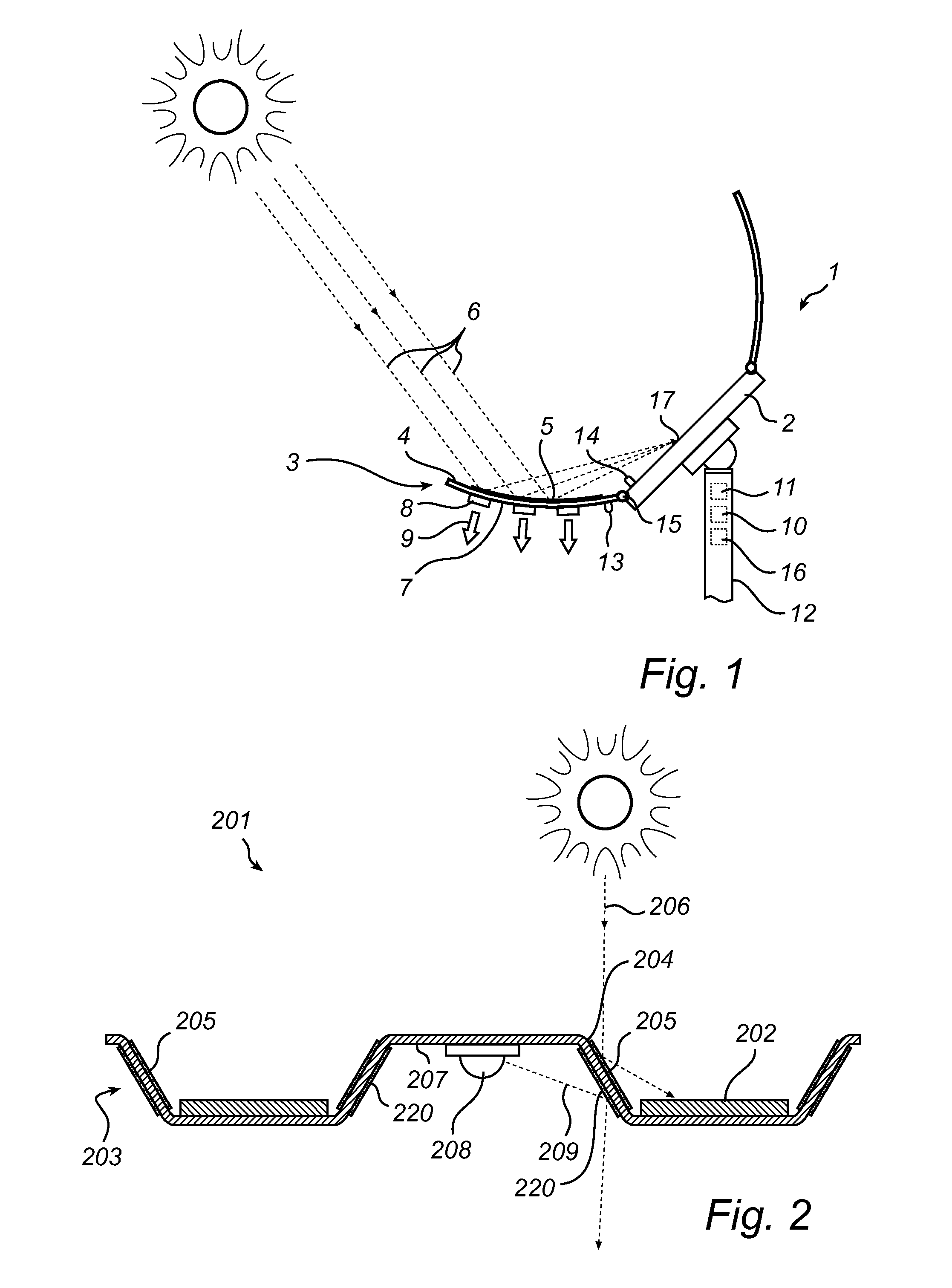 Solar powered lighting arrangement