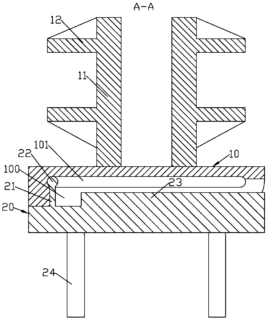 Sliding supporting seat utilizing hydraulic hammer guide grooves to guide displacement