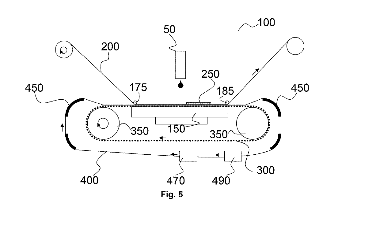 Printing device with conveyor belt