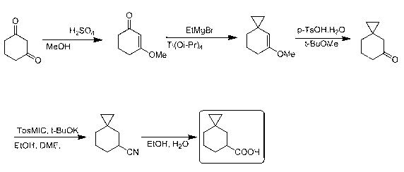 Synthesis method of spiro[2.5]octane-5-carboxylic acid