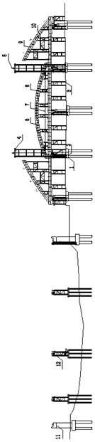 Installation method of through tied arch bridge