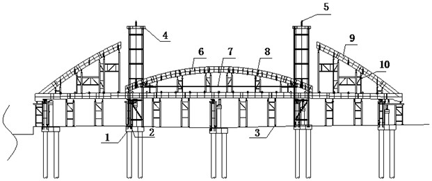 Installation method of through tied arch bridge