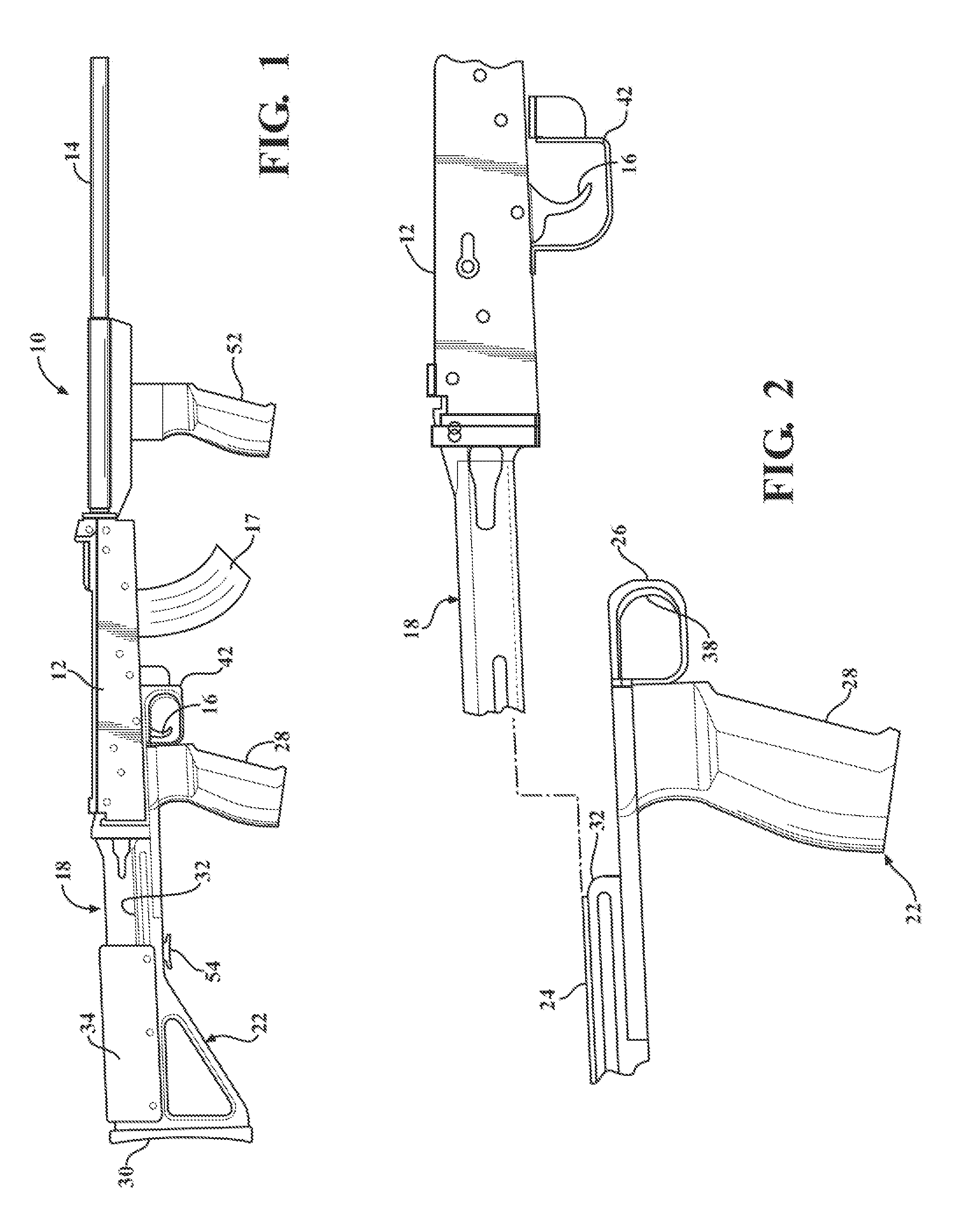 Forward-pressed finger rest for slide-action stock