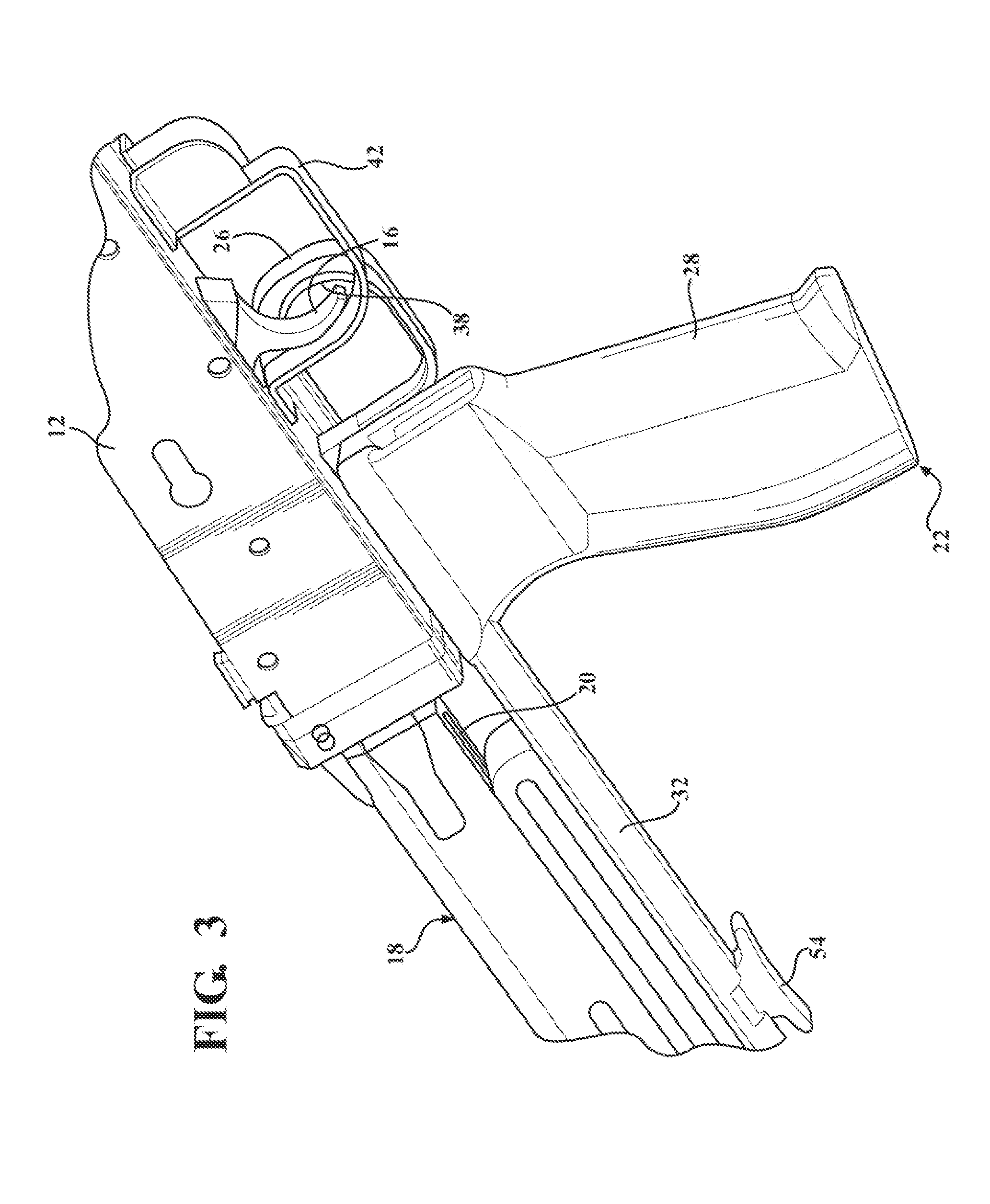 Forward-pressed finger rest for slide-action stock