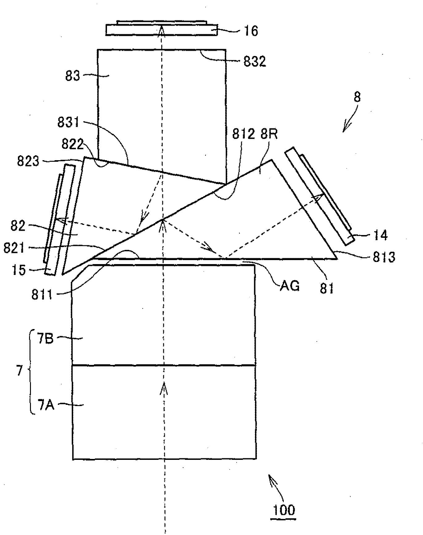 Color decomposing compound prism