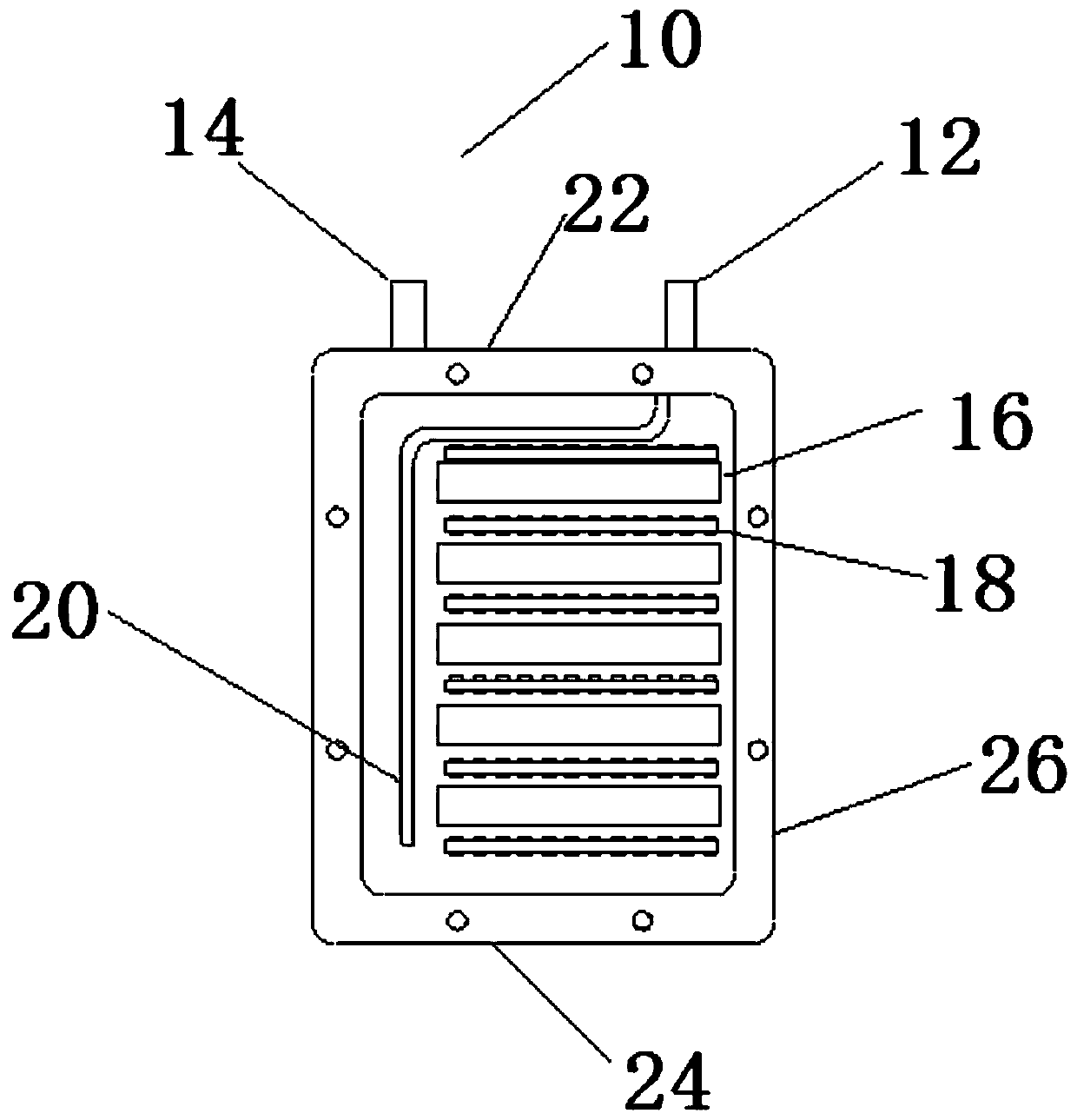 Immersed battery heat dissipation box