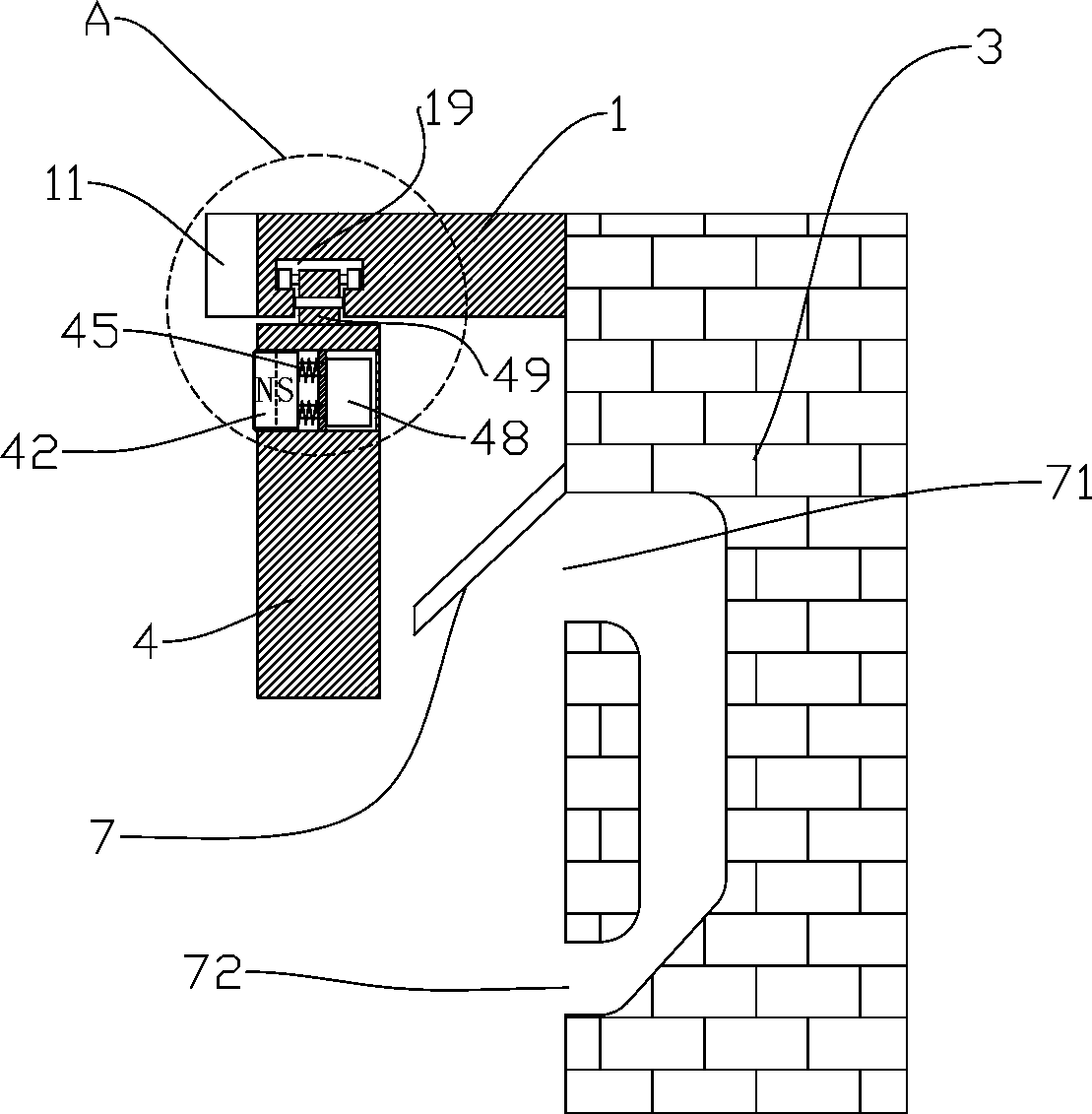 An automatic locking device for a ferry boat docking with a splash-proof structure