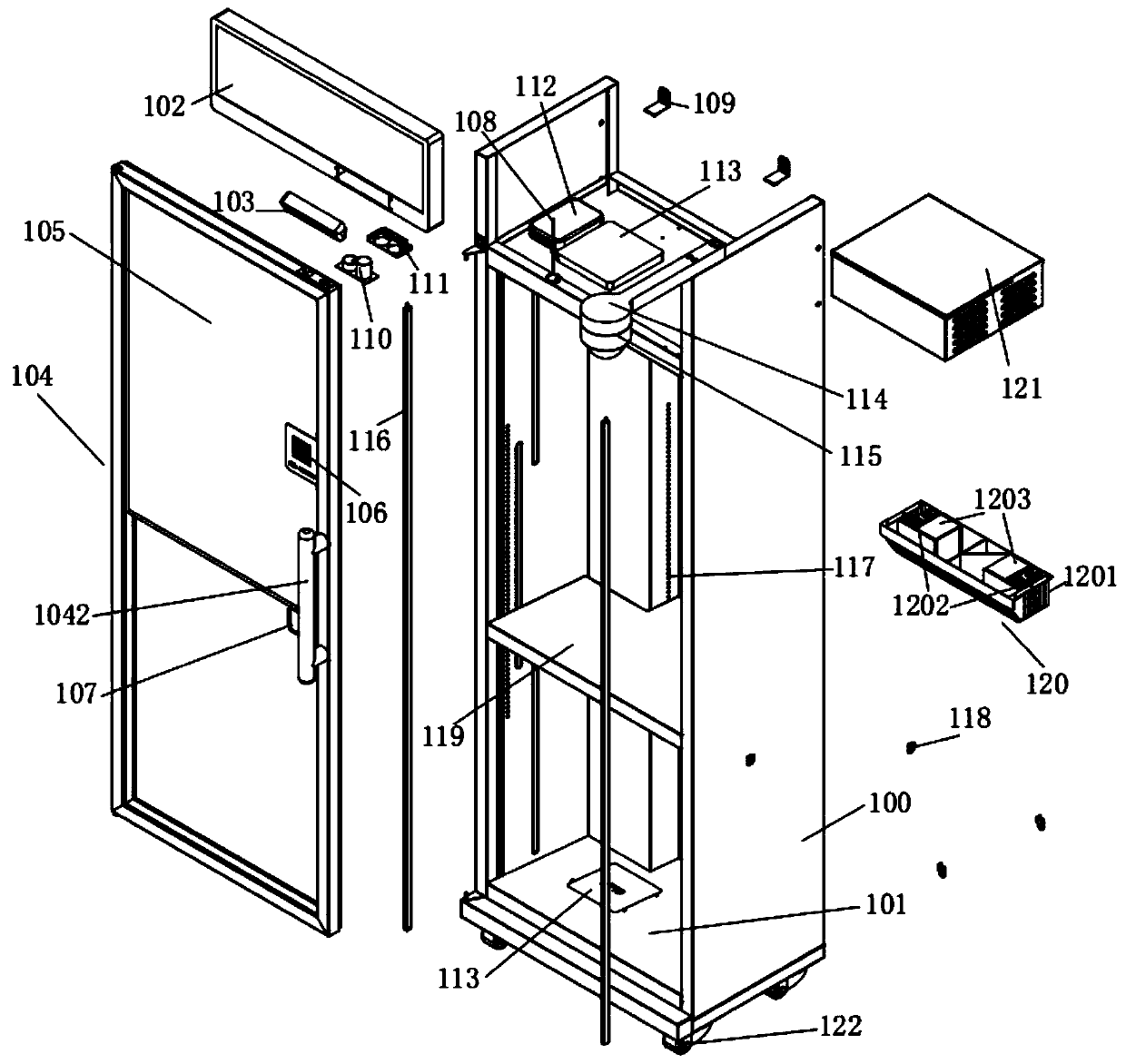 Transversely-arranged shared shopping bag intelligent cabinet and using method thereof