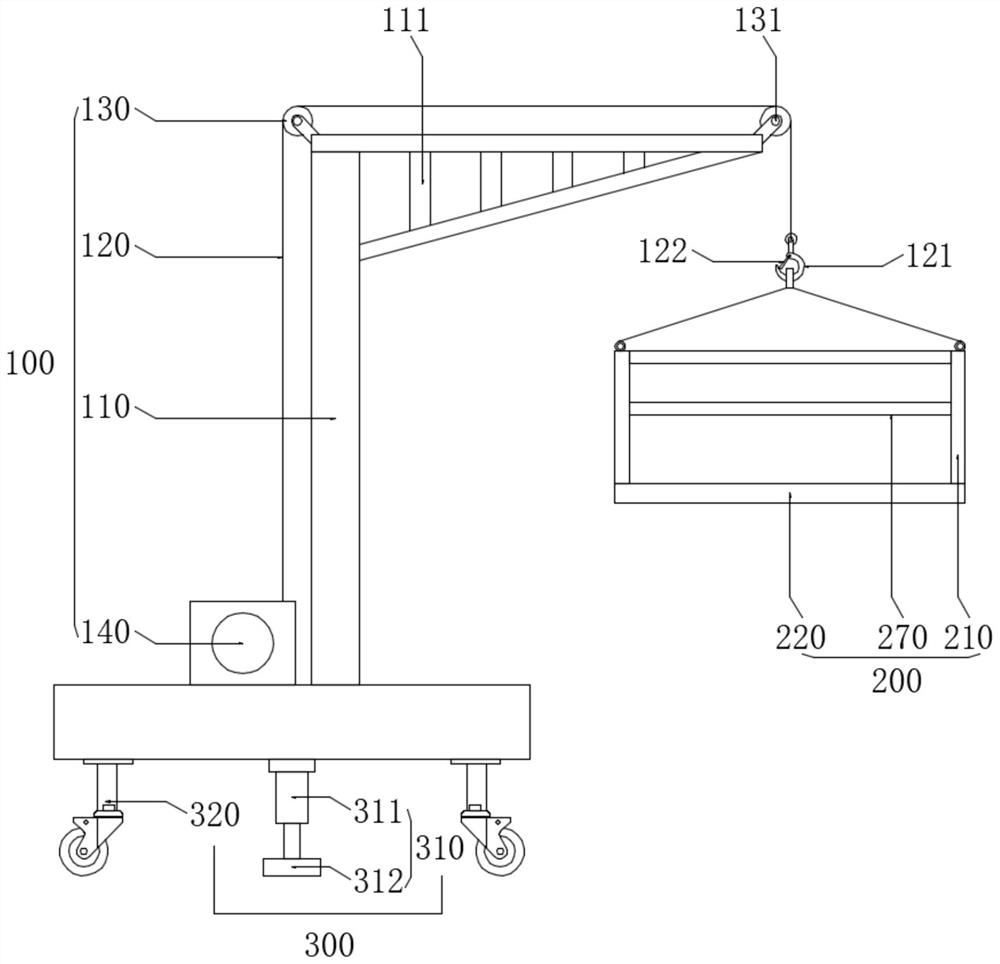 Prefabricated material hoisting device for expressway construction