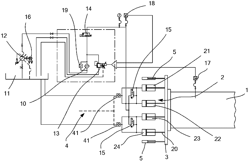 Hydraulic control system of balance cylinders in hydrostatic test