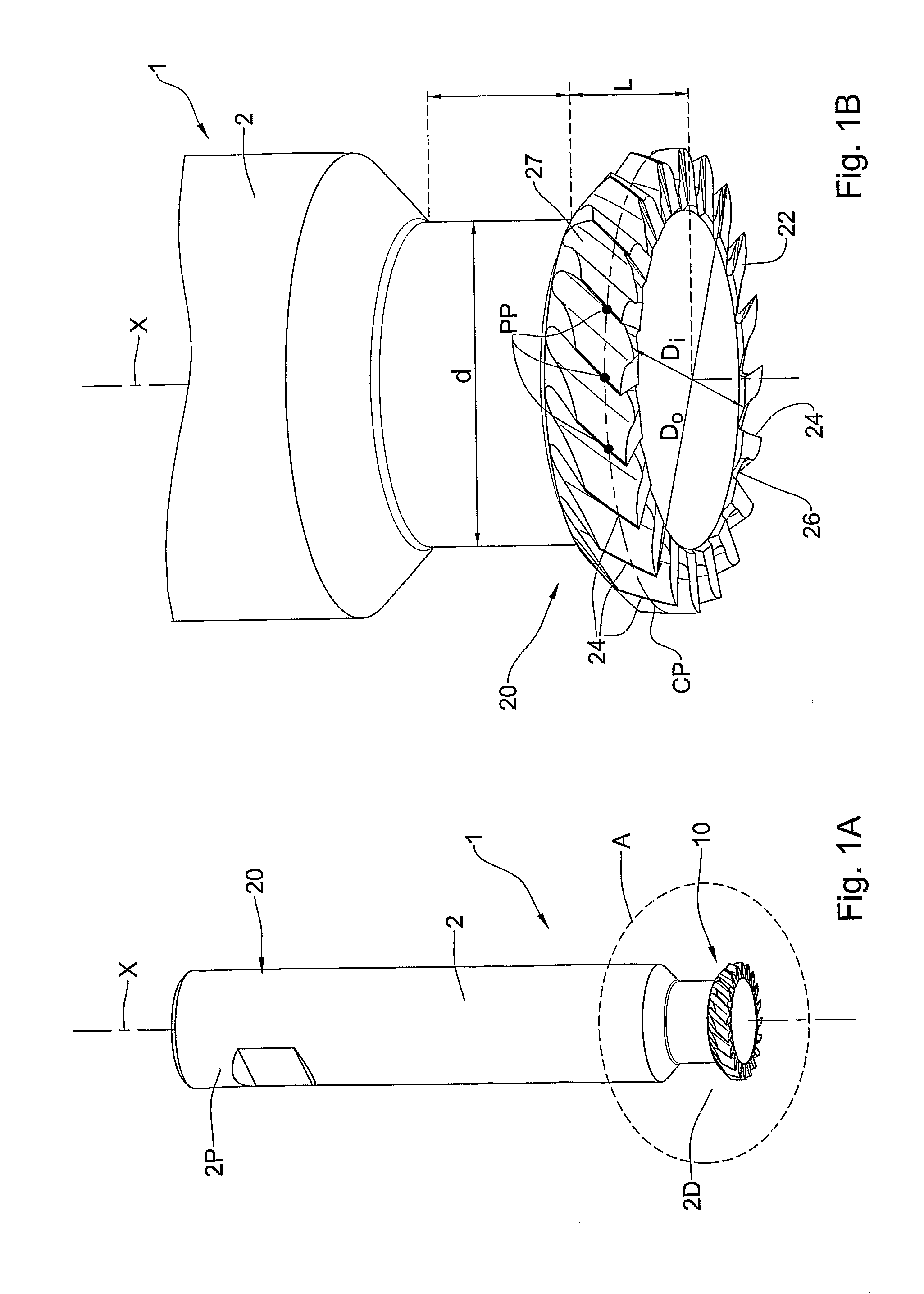 Multi-edge cutting head and an insert used therein