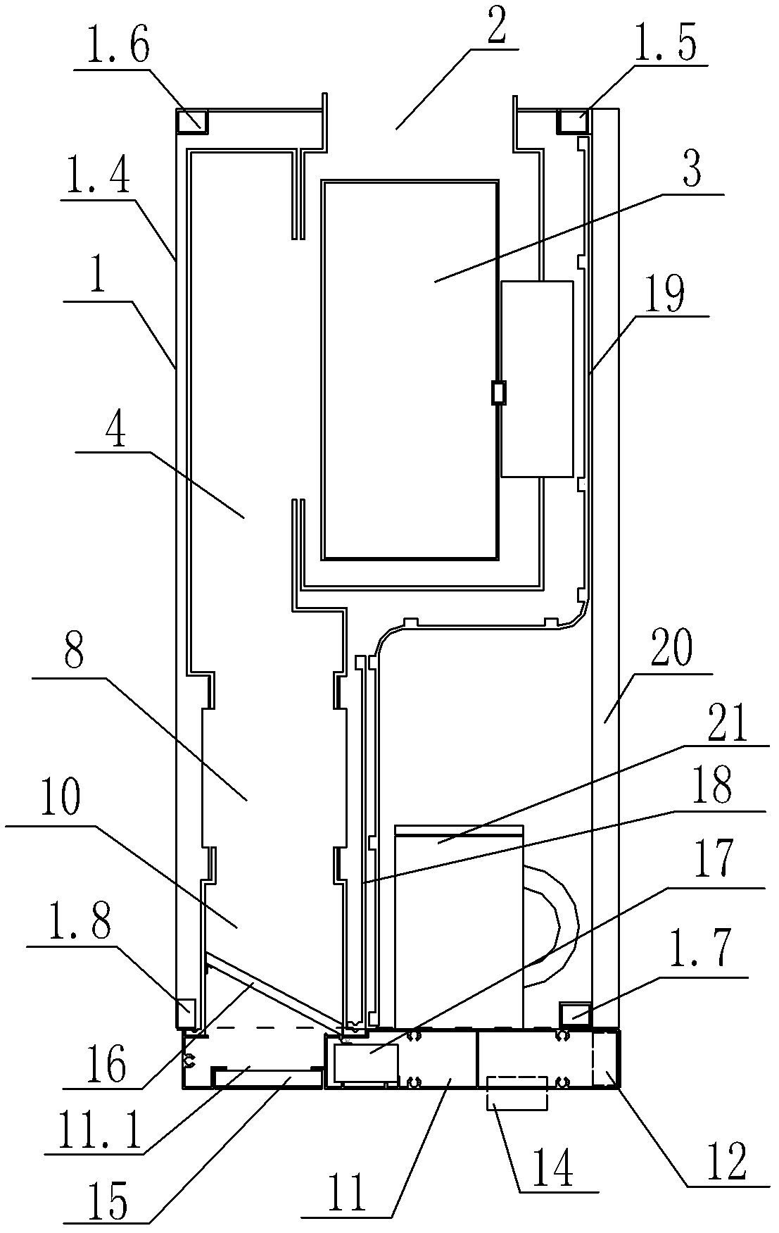 Liftable integrated range hood