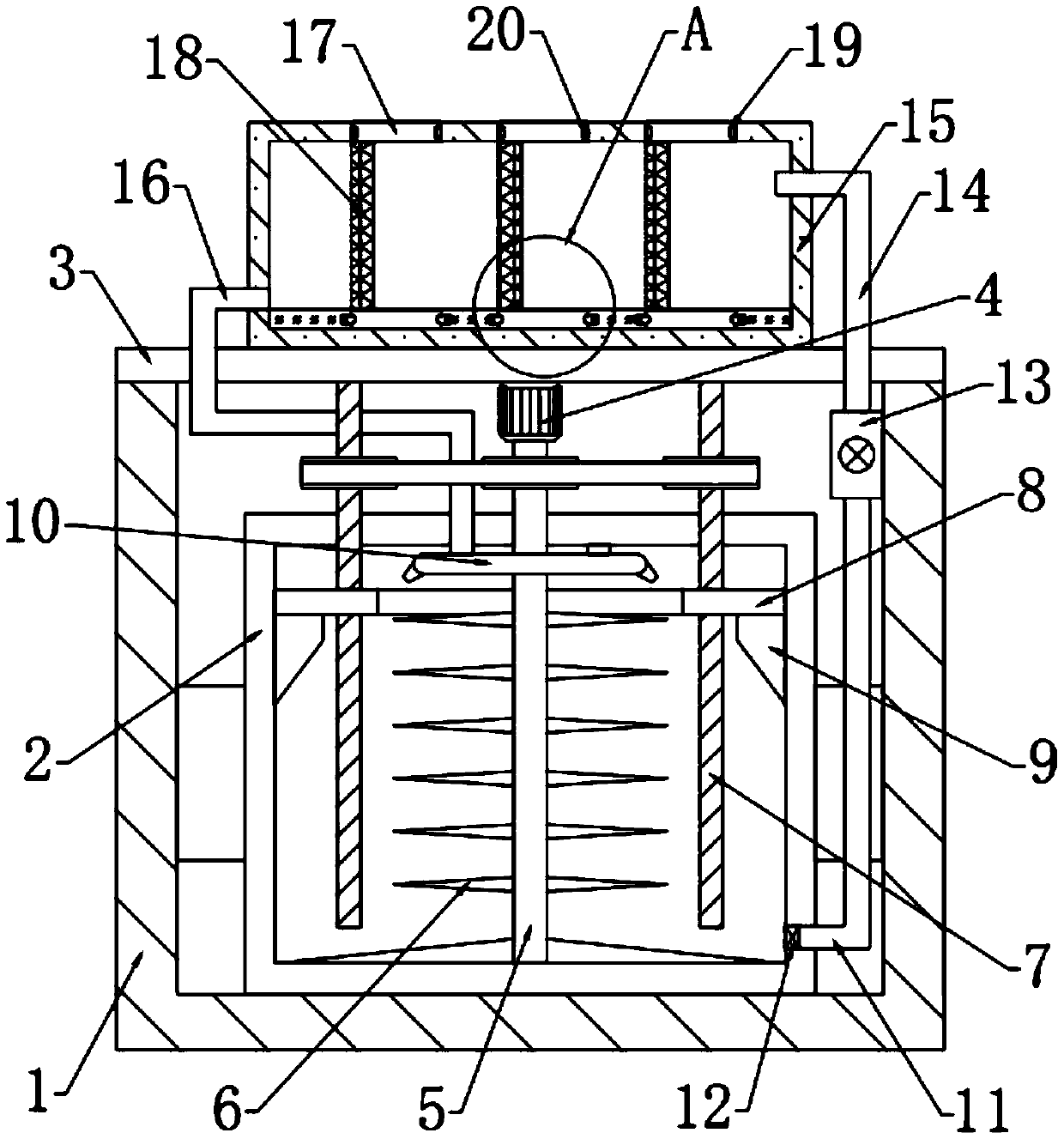 Device for cleaning sediments in machine tool water tank