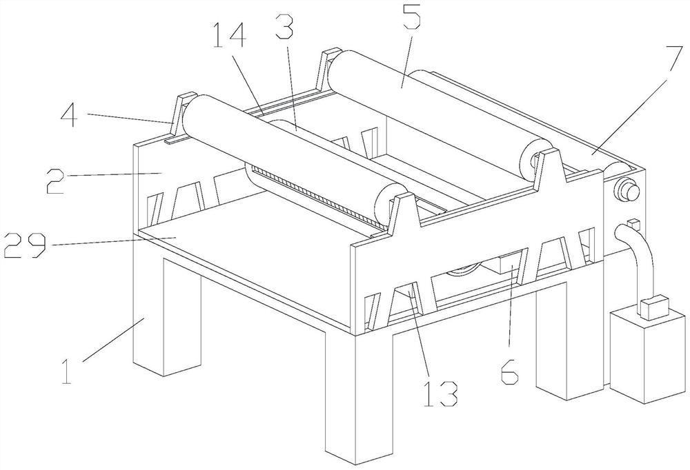 Electric heating type aluminum foil veneering device for rock wool